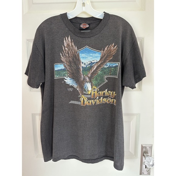 Vintage Harley Davidson BERLIN GERMANY Eagle 3D Emblem Shirt Mens L 1990